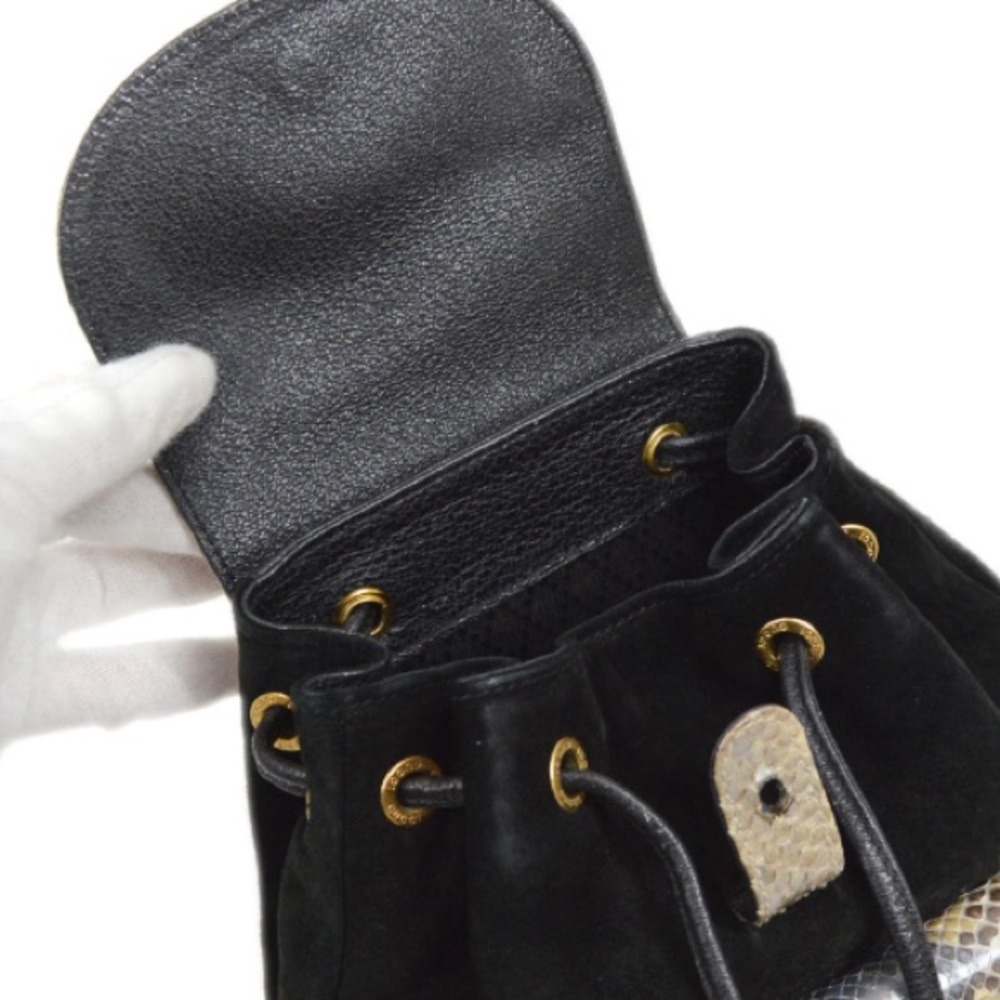 Gucci Python/Suede Bamboo Backpack - image 8